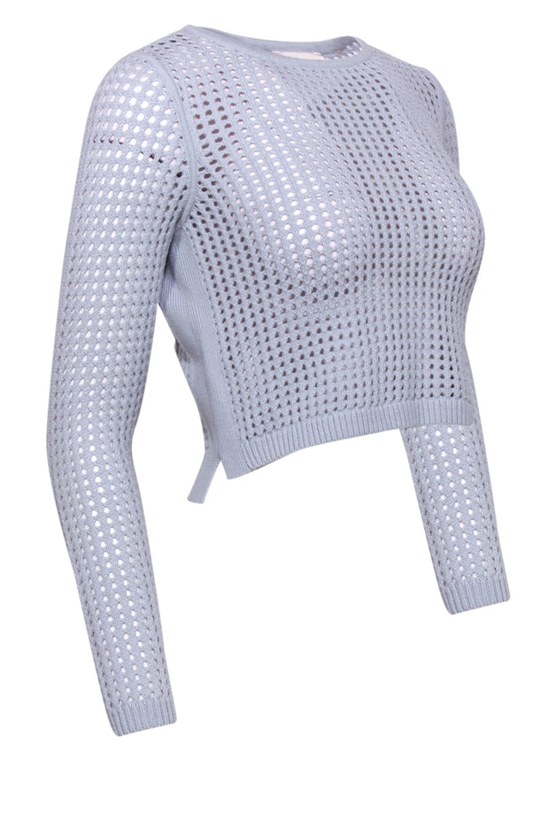 Current Boutique-Rebecca Taylor - Baby Blue Open Knit Cropped Sweater Sz XS