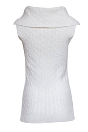 Current Boutique-Rebecca Taylor - Cream Knit Sleeveless Zip Front Top Sz S