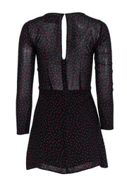 Current Boutique-Reformation - Black & Red Polka Dot A-Line Long Sleeve Dress Sz 4