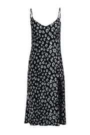 Current Boutique-Reformation - Black & White Leopard Print Midi Dress w/ High Slit Sz 4