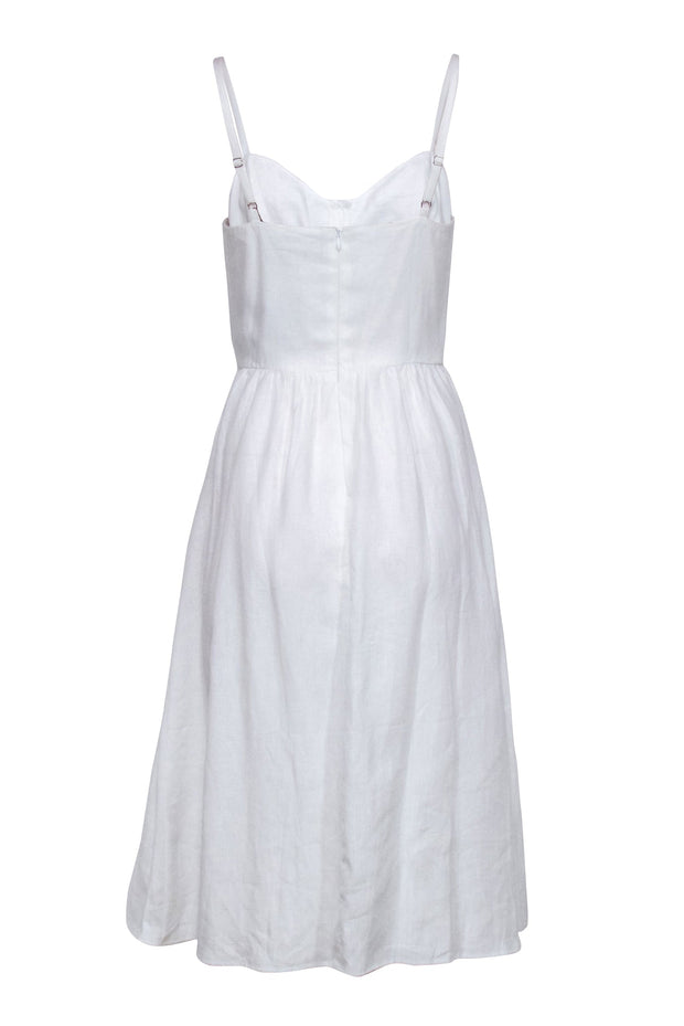 Current Boutique-Reformation - Ivory Sleeveless Button Front Linen Dress Sz 6