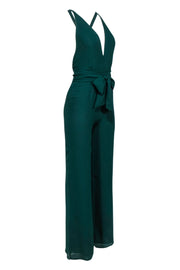Current Boutique-Reformation - Green Open Back Plunging Neckline Jumpsuit Sz 0