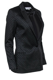 Current Boutique-Reiss - Black Metallic Lattice Patterned Blazer Sz 2