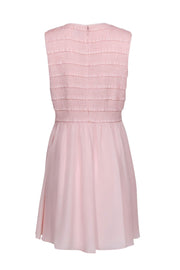 Current Boutique-Reiss - Light Pink Smocked & Ruffled Sleeveless Fit & Flare Dress Sz 12