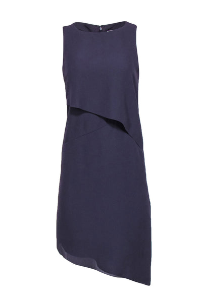 Current Boutique-Reiss - Deep Purple Layered Sheath Dress w/ Asymmetrical Hem Sz 2