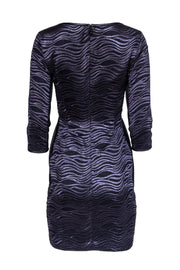Current Boutique-Reiss - Black Shiny Wavy Embroidery Sheath Dress Sz 4