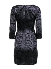 Current Boutique-Reiss - Black Zebra Print Embroidered Bodycon Dress Sz 4