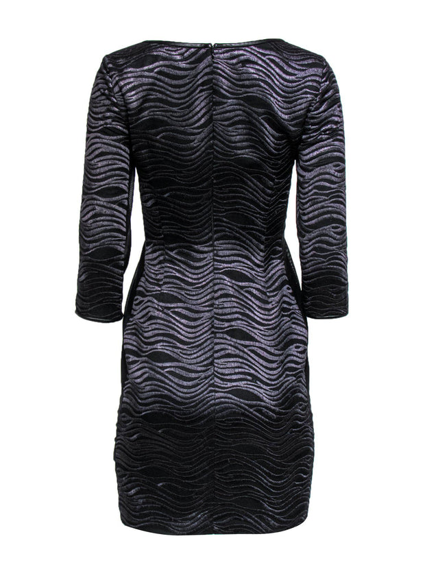 Current Boutique-Reiss - Black Zebra Print Embroidered Bodycon Dress Sz 4