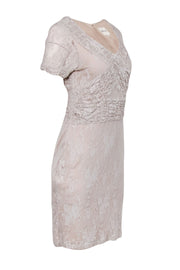 Current Boutique-Reiss - Nude Lace Bodycon Dress w/ Waist Defining Details Sz 8