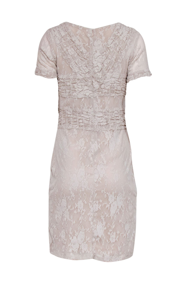 Current Boutique-Reiss - Nude Lace Bodycon Dress w/ Waist Defining Details Sz 8