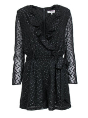 Current Boutique-Reiss - Black Metallic Polka Dot Romper Sz 6