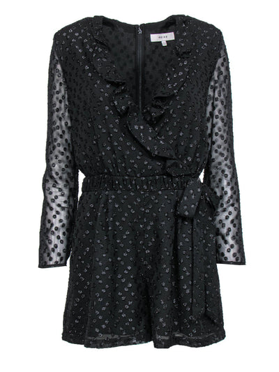 Current Boutique-Reiss - Black Metallic Polka Dot Romper Sz 6