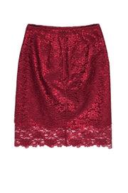 Current Boutique-Reiss - Burgundy Lace Pencil Skirt Sz 0