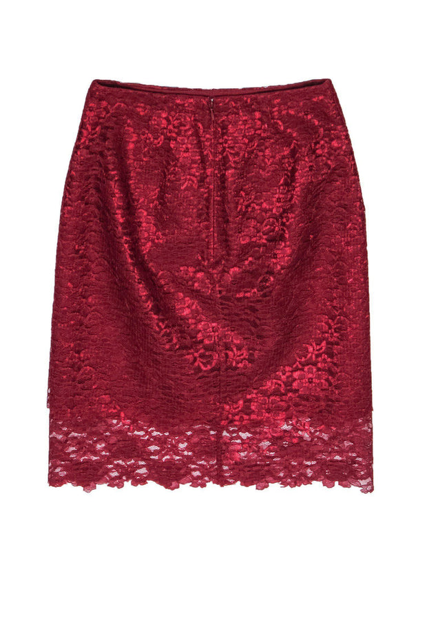 Current Boutique-Reiss - Burgundy Lace Pencil Skirt Sz 0