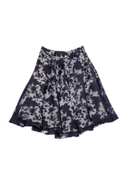 Current Boutique-Reiss - Black & Nude Flared Floral Skirt Sz 4