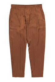 Current Boutique-Rhie - Bronze Satin Pleated Trousers Sz 4