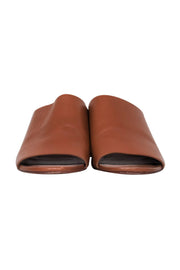 Current Boutique-Robert Clergerie - Brown Mule Pumps w/ Abstract Heel Sz 8