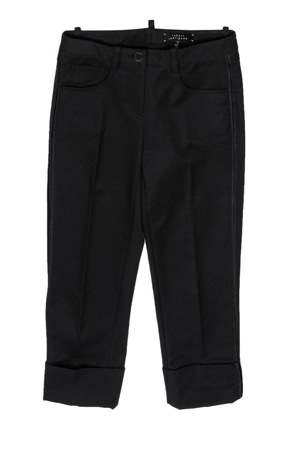 Current Boutique-Robert Rodriguez - Black Straight-Leg Cuffed Capris Sz 4