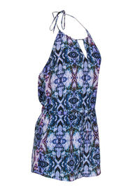 Current Boutique-Rory Beca - Marbled Silk Patterned Romper w/ Pockets Sz S