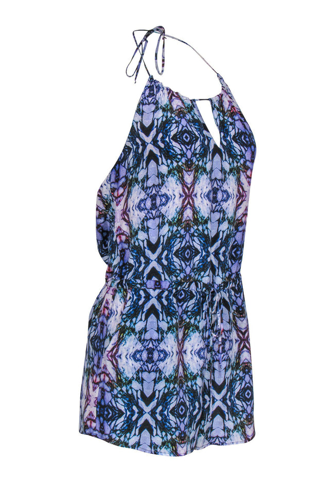Current Boutique-Rory Beca - Marbled Silk Patterned Romper w/ Pockets Sz S
