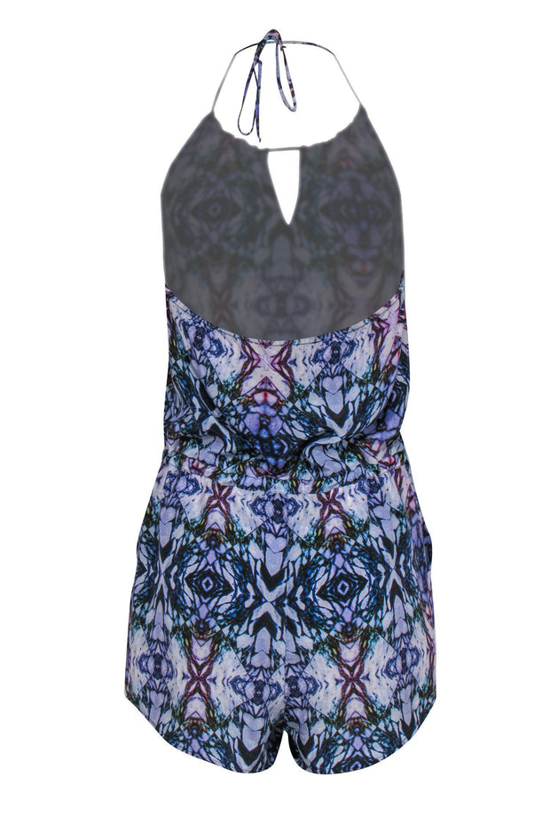 Current Boutique-Rory Beca - Marbled Silk Patterned Romper w/ Pockets Sz S