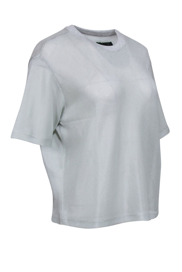 Current Boutique-RtA - Grey Knit Short Sleeve T-Shirt Sz L