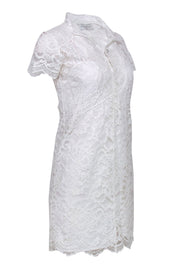 Current Boutique-Sandro - White Lace Cap Sleeve Sheath Dress Sz 2
