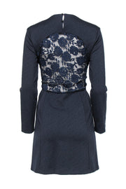 Current Boutique-Sandro - Navy A-Line Dress w/ Lace Sz L