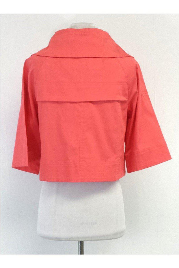 Current Boutique-Sandro - Coral Cotton Zip Up Drawstring Jacket Sz S