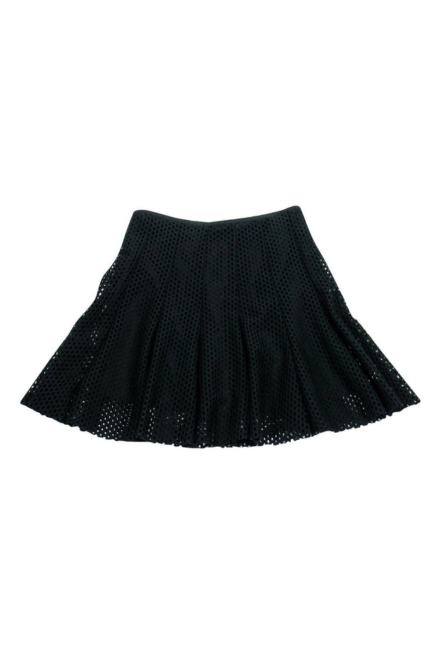 Current Boutique-Sandro - Black Eyelet Flared Miniskirt Sz M