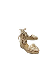 Current Boutique-Schutz - White & Tan Leather Wedges Sz 6