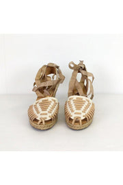 Current Boutique-Schutz - White & Tan Leather Wedges Sz 6