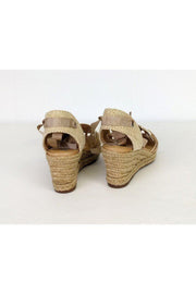 Current Boutique-Schutz - White & Tan Leather Wedges Sz 6
