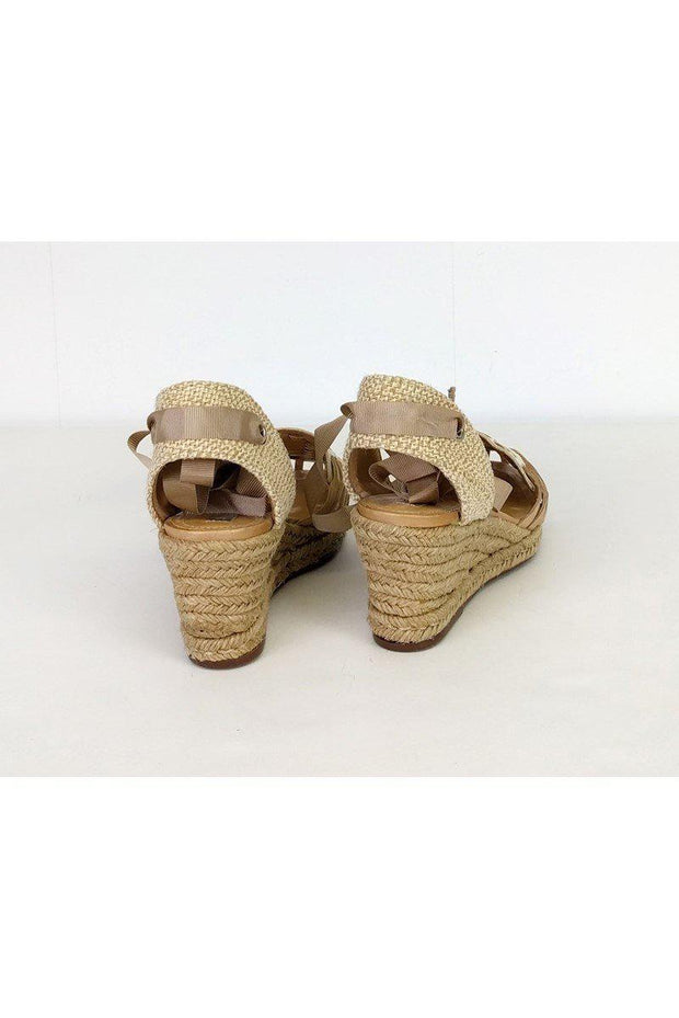 Current Boutique-Schutz - White & Tan Leather Wedges Sz 6