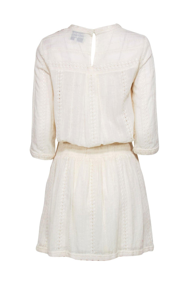 Current Boutique-Sea NY - Cream Embroider Lace Crop Sleeve Drop Waist Dress Sz 4