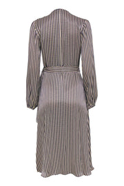 Current Boutique-Second Female - Black w/ Cream Print Wrap Midi Dress Sz S