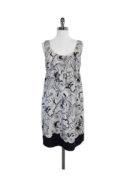 Current Boutique-See by Chloe - Gray & Black Print Silk Dress Sz 8