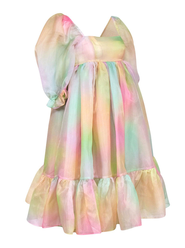 Current Boutique-Selkie - Pastel Pink & Mint French Puff Dress Sz S