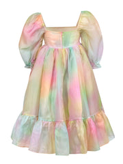 Current Boutique-Selkie - Pastel Pink & Mint French Puff Dress Sz S