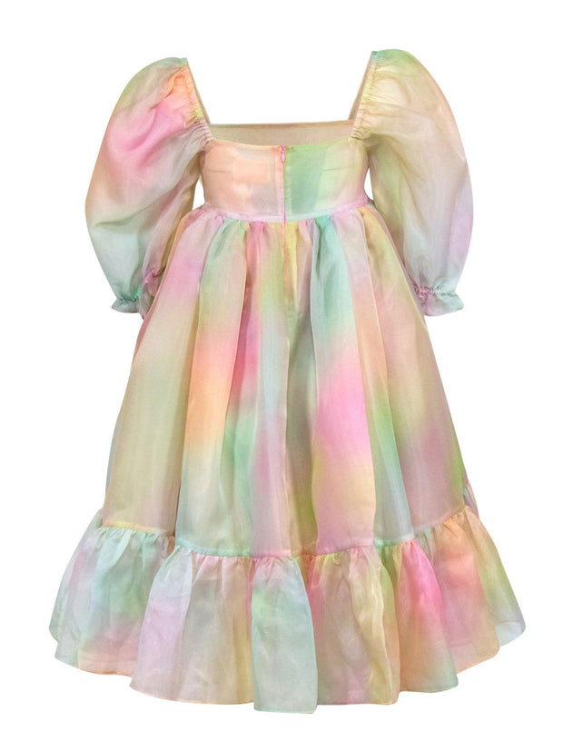 Current Boutique-Selkie - Pastel Pink & Mint French Puff Dress Sz S