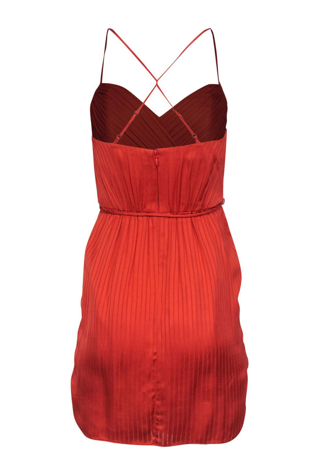 Current Boutique-Shoshanna - Orange Silk Fit & Flare Dress w/ Thin Straps Sz 0