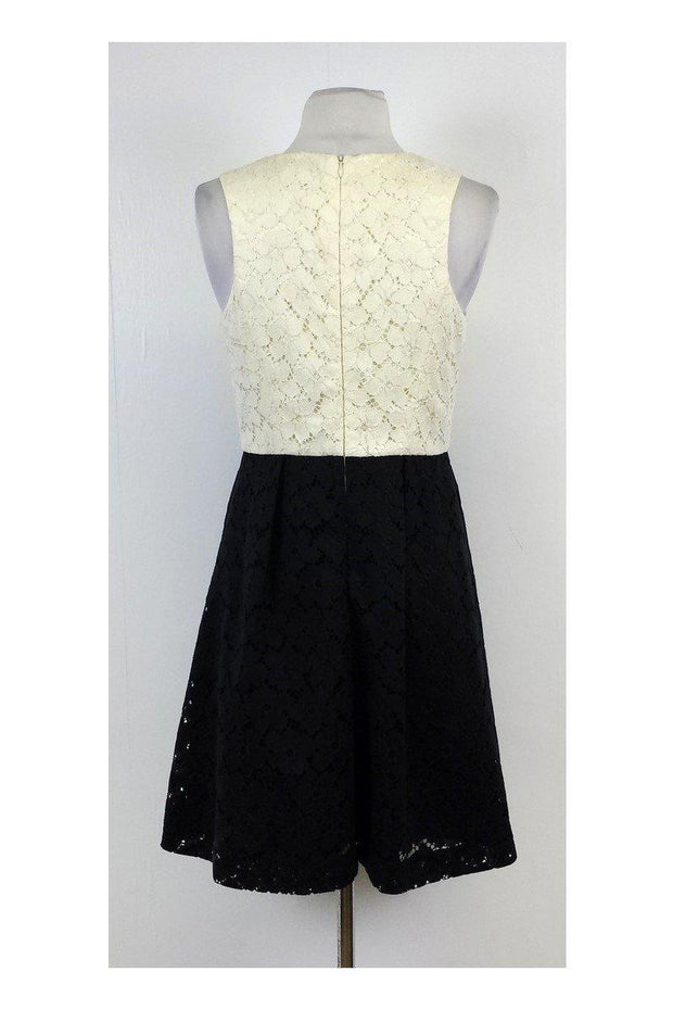 Current Boutique-Shoshanna - Cream & Black Lace Colorblock Dress Sz 4