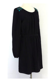 Current Boutique-Shoshanna - Black Silk Beaded Long Sleeve Dress Sz 8
