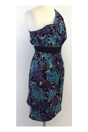 Current Boutique-Shoshanna - Blue, Purple & Black Floral Print Dress Sz 8