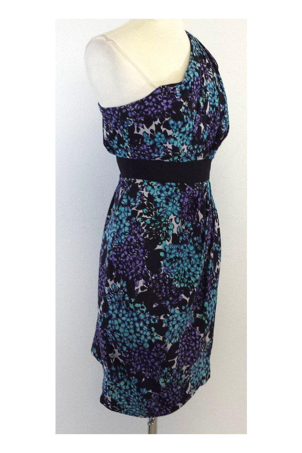 Current Boutique-Shoshanna - Blue, Purple & Black Floral Print Dress Sz 8