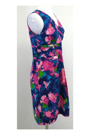 Current Boutique-Shoshanna - Pink, Blue & Green Floral Print Dress Sz 8