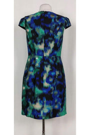 Current Boutique-Shoshanna - Blue, Black & Green Printed Dress Sz 4