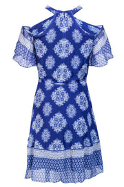 Current Boutique-Shoshanna - Cold Shoulder Blue Paisley Dress Sz 4