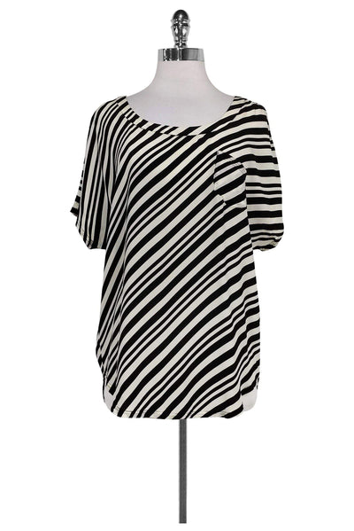 Current Boutique-Shoshanna - Black & White Striped Blouse Sz 4