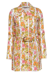 Current Boutique-Show Me Your Mumu - Multi Colored Floral Print Denim Dress Sz M